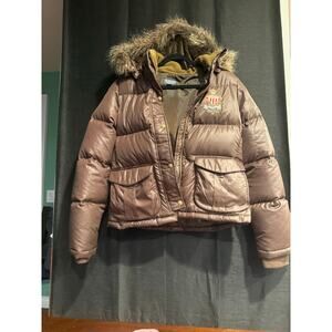 Vintage Polo Ralph Lauren Fur Puffer Jacket.